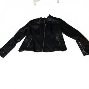 TA Coalition Women's size XL  Black Faux Leather Jacket XL